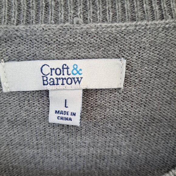 Croft And Barrow Women's Large Argyle Cardigan Sweater Preppy Career Clueless - Picture 2 of 9